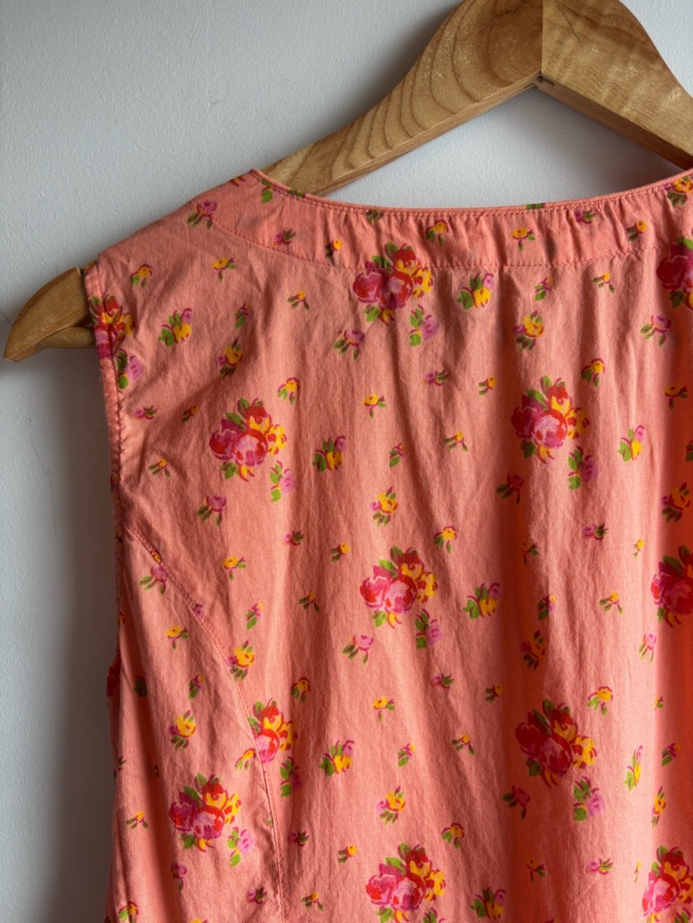 NWT April Cornell Coral Pink Floral Sleeveless Midi Dress - Picture 4 of 4